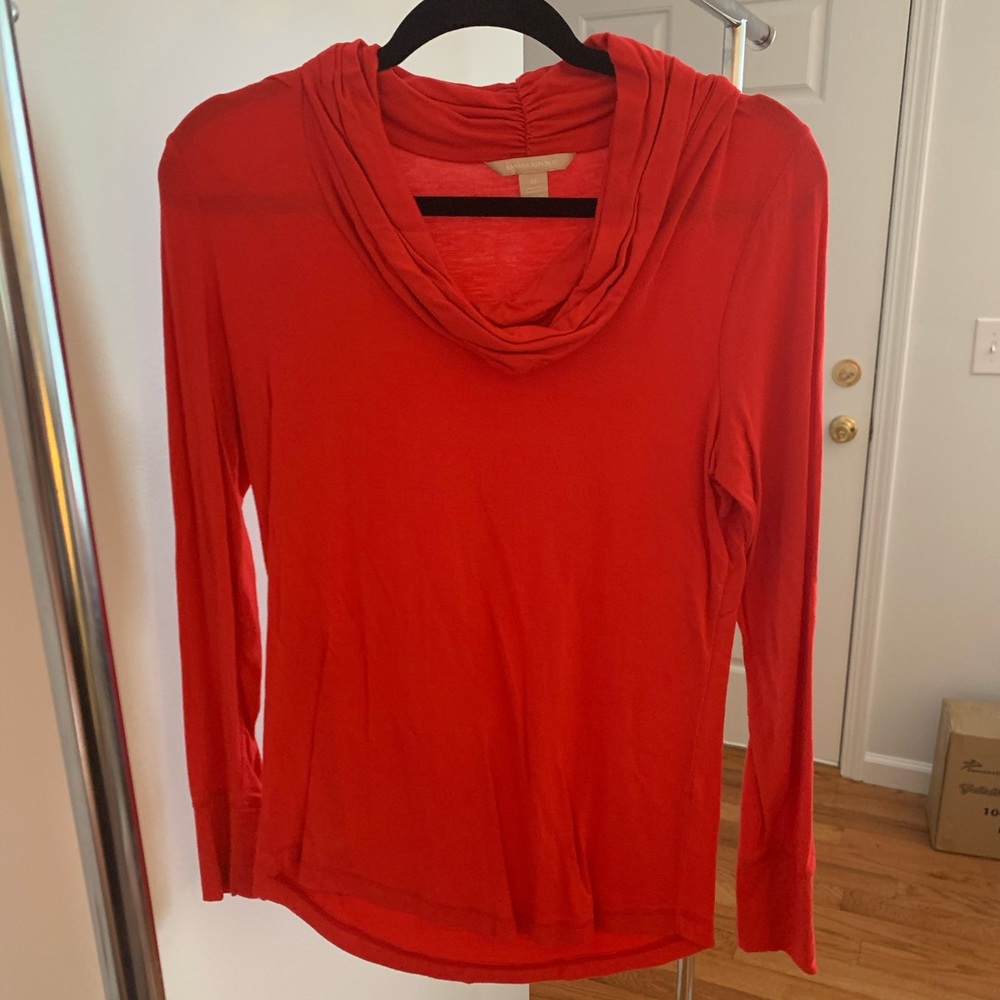 Banana Republic Red Cowl Neck Shirt